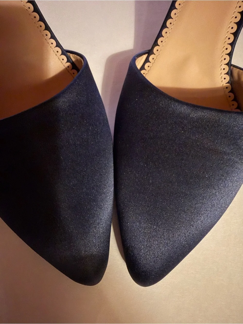Journee Collection D’Orsay Bow Pump Size 11, Navy Blue Satin